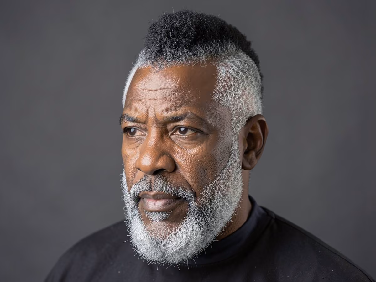 Man with a sponge curl mohawk
