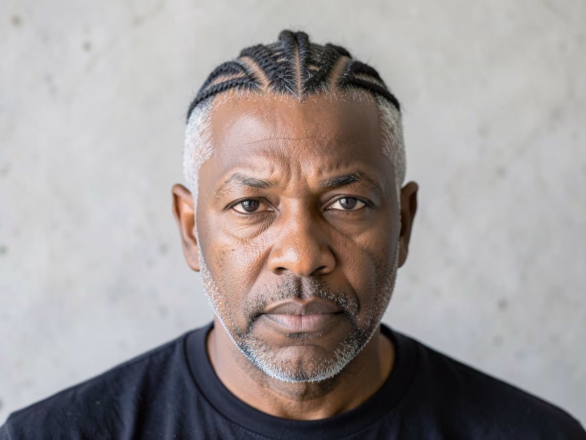 Man with a stitch braid mohawk
