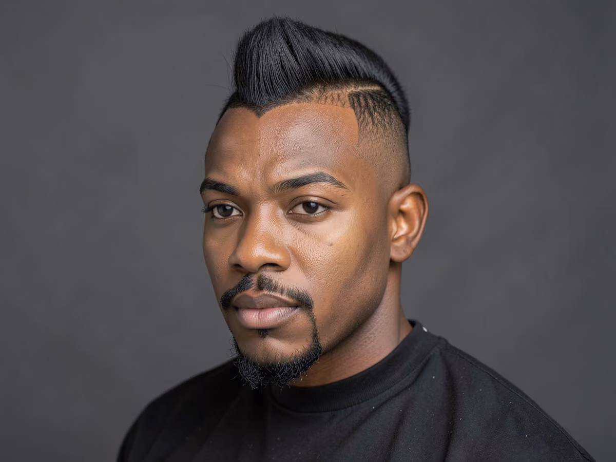 Man with a twist mohawk with goatee