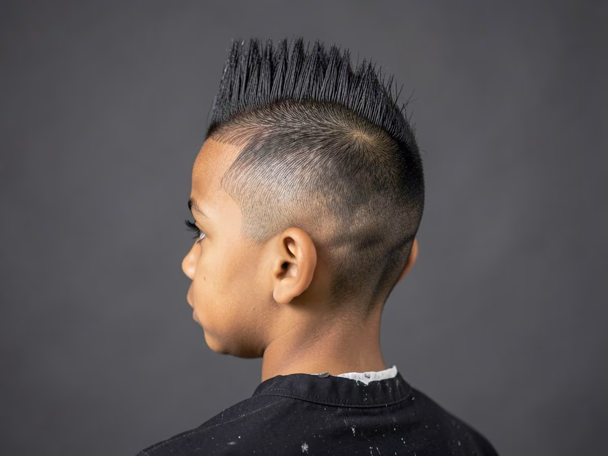 Boy with a boys mohawk