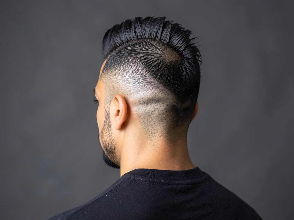 Man with a mohawk for round faces