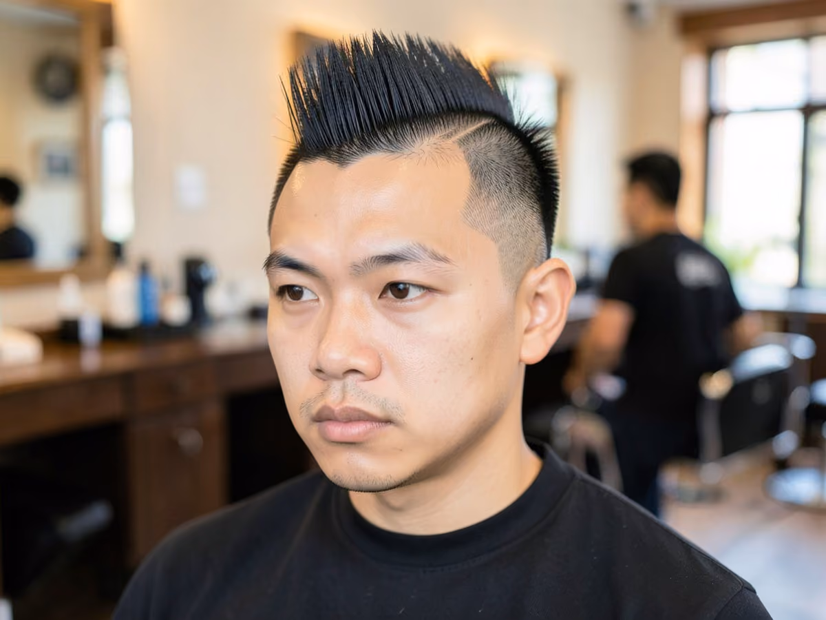 Man with a mohawk for straight hair
