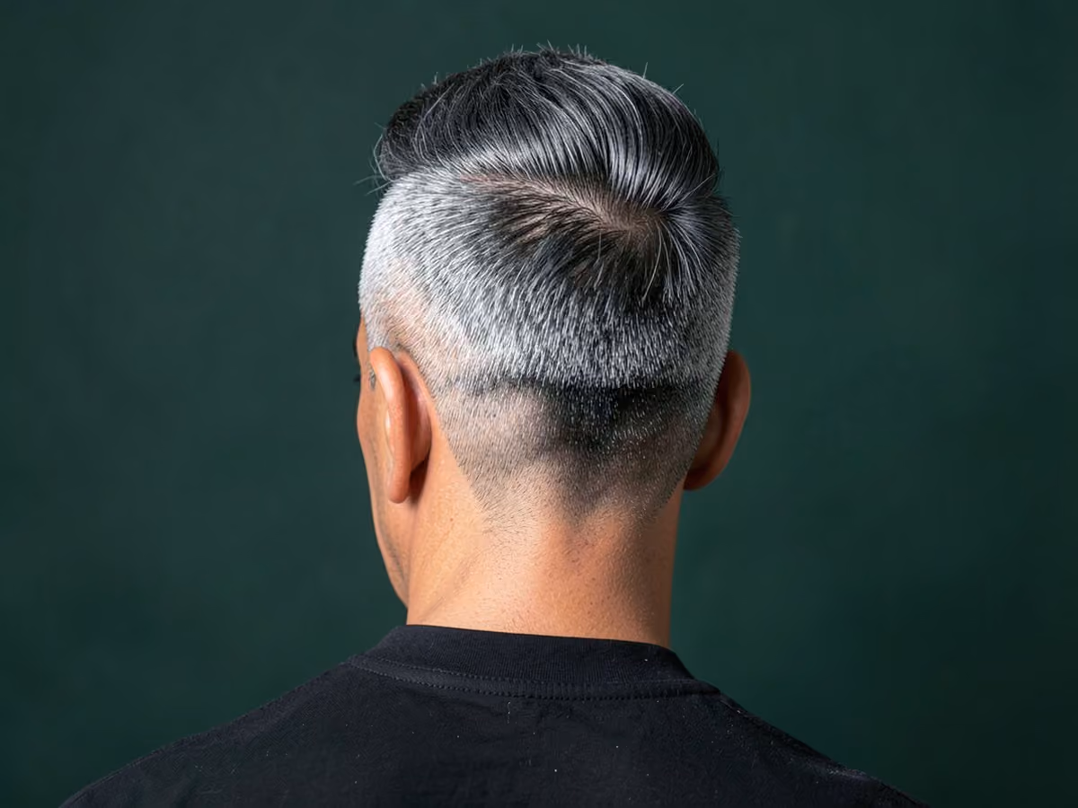 Man with a mohawk pompadour