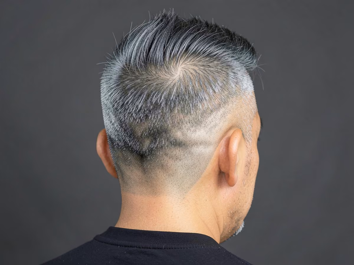 Man with a mohawk with burst fade