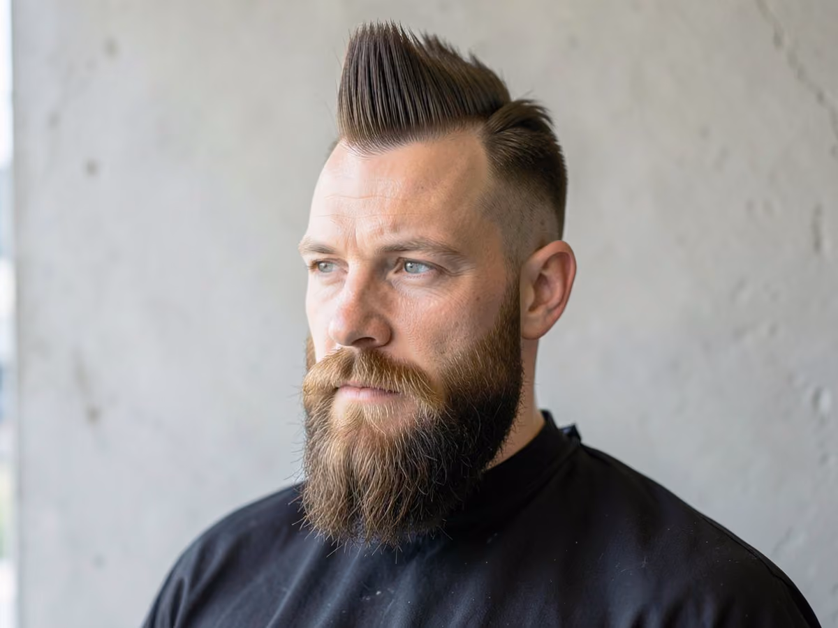 Man with a mohawk with full beard