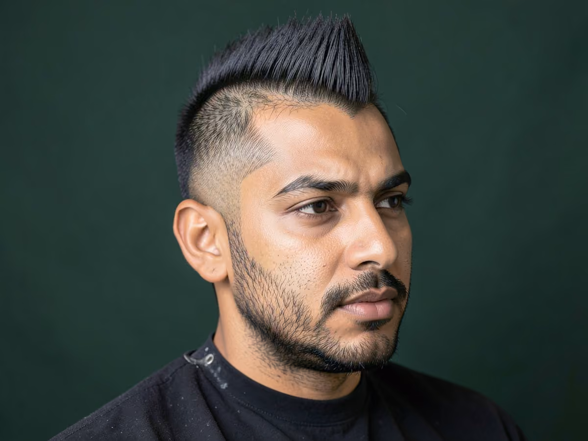 Man with a mohawk with stubble