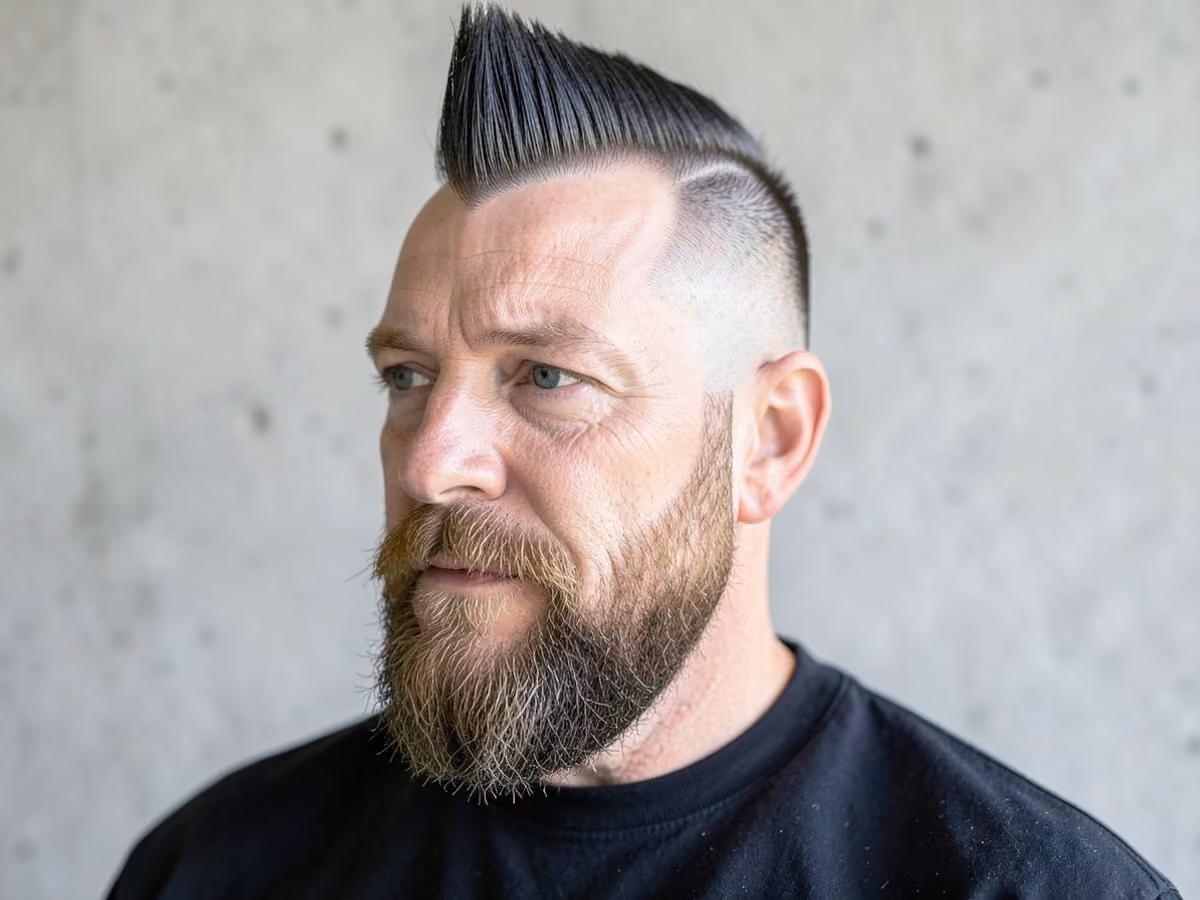 Man with a mohawk with undercut