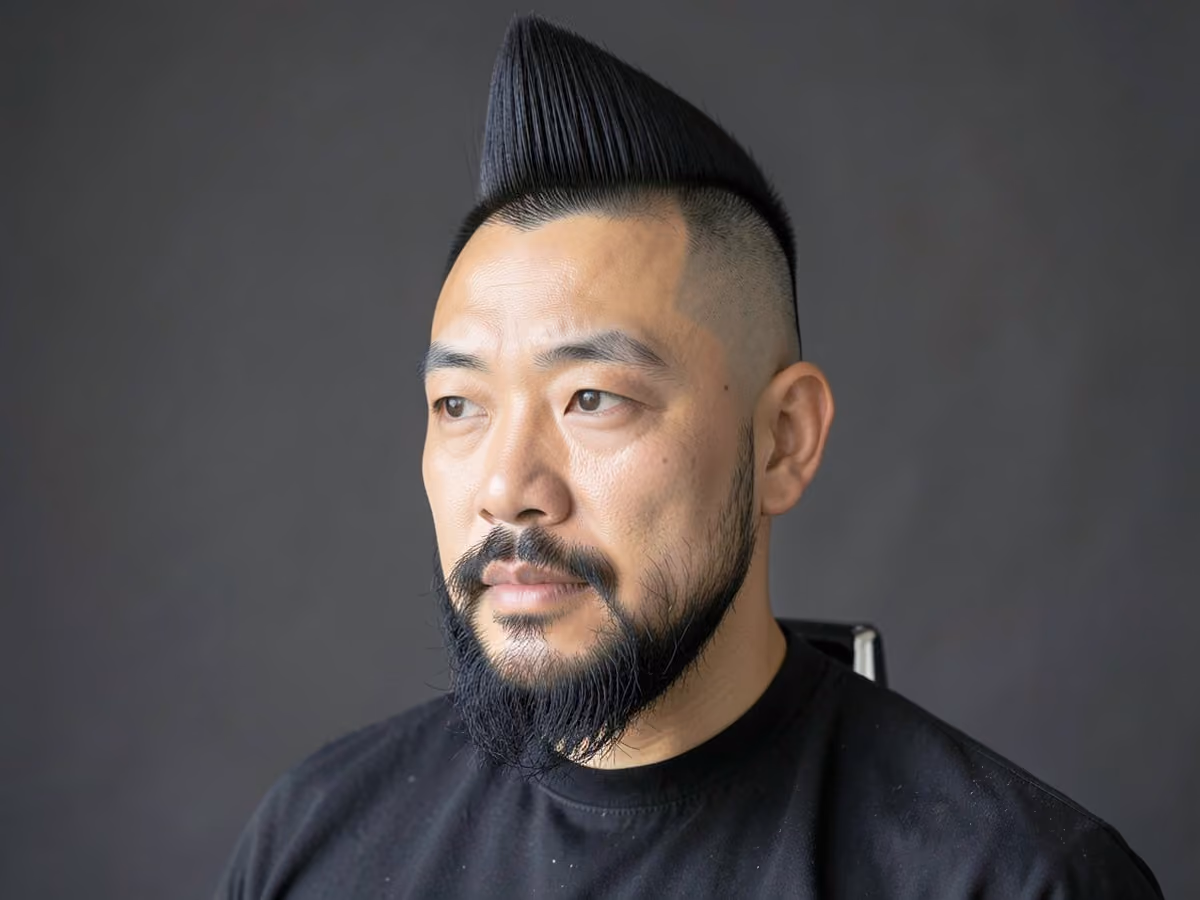 Man with a mohican haircut