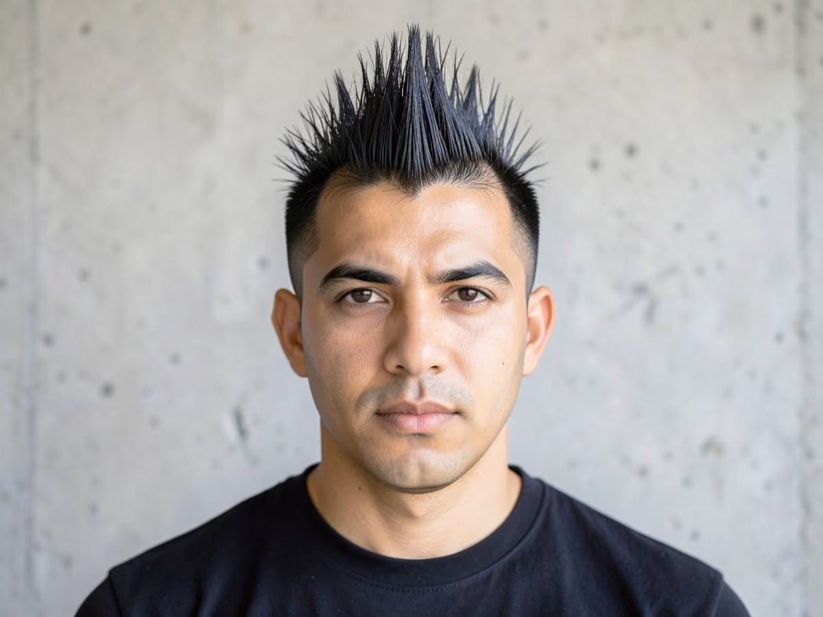 Man with a punk mohawk