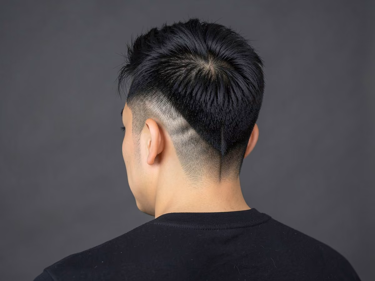 Man with a reverse mohawk