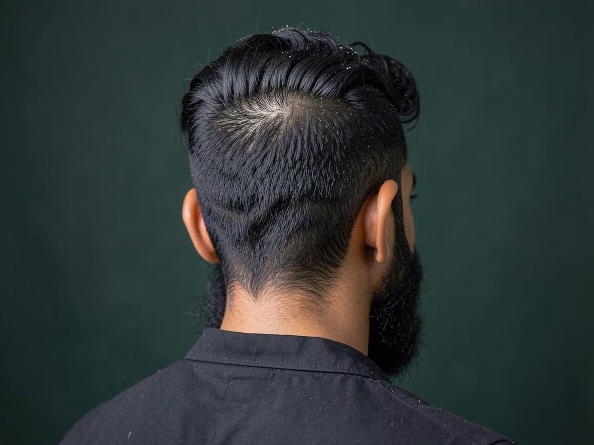 Man with a wavy mohawk