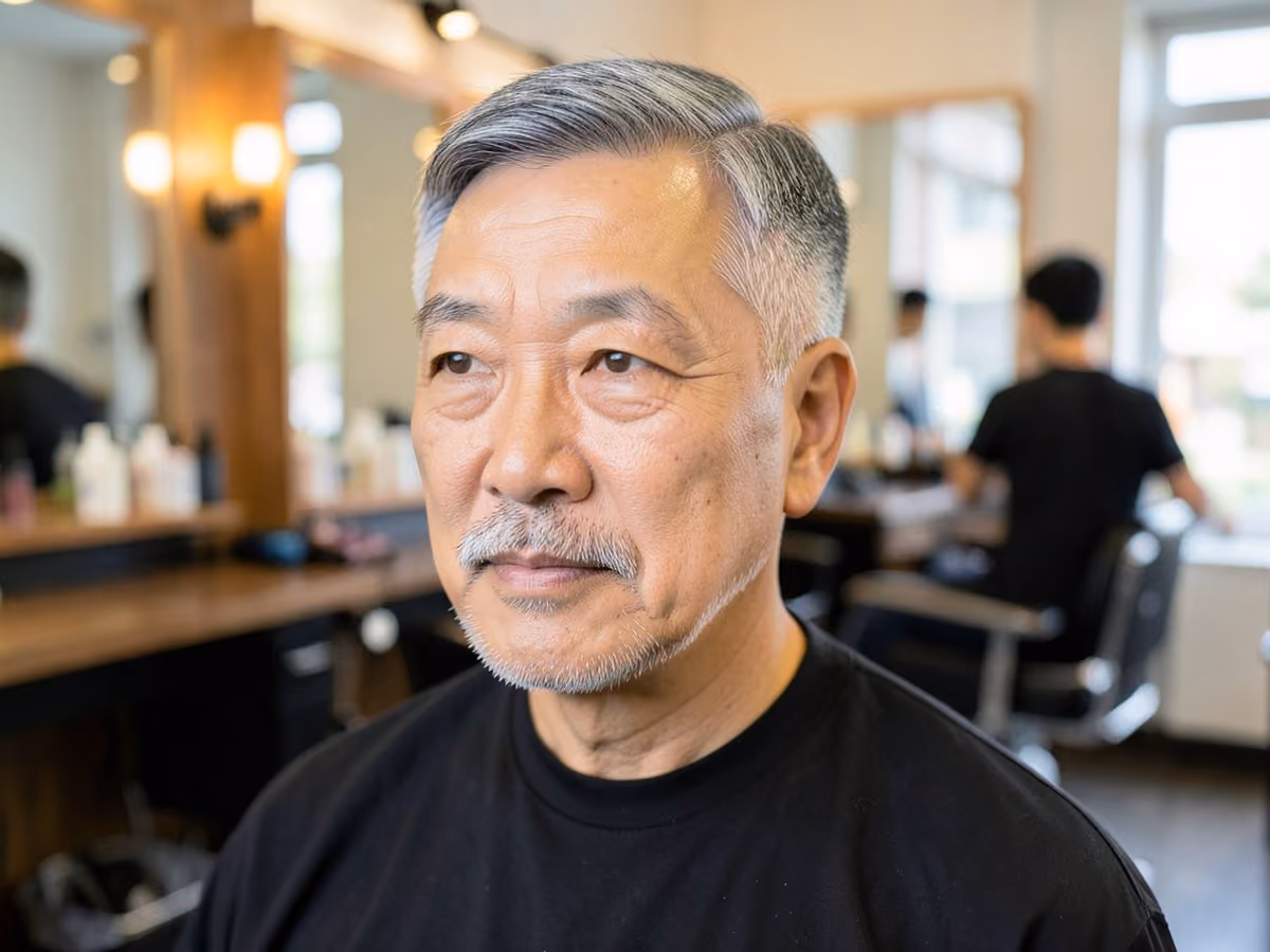 Man with a dali mustache haircut