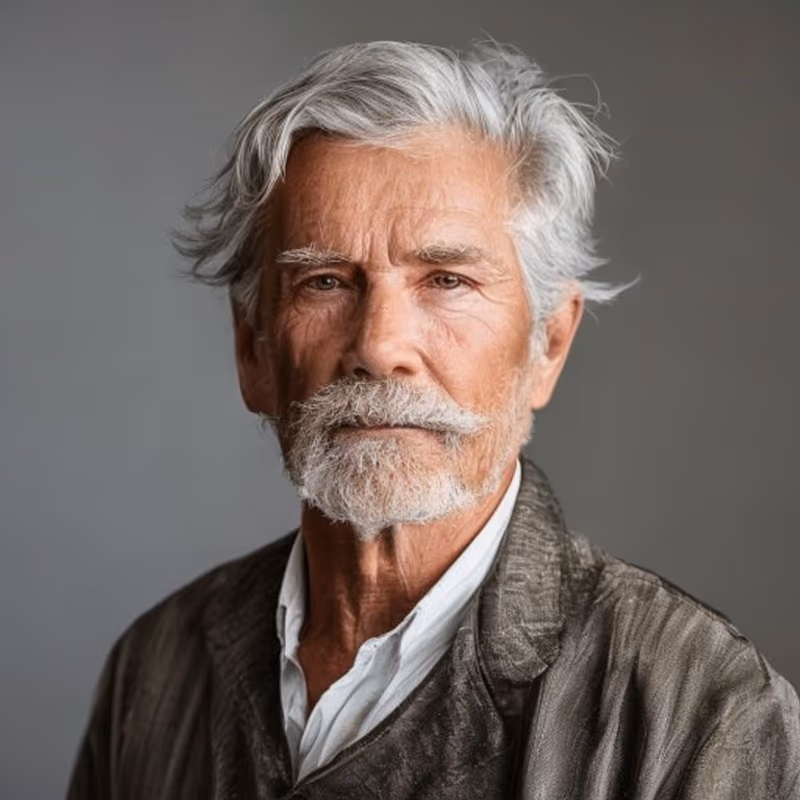 Long Grey Hair hairstyle for men 2026 — Older Men Haircuts variation, best for Mature artistic looks, modern barbering by Master Stylist Jessica Hamilton