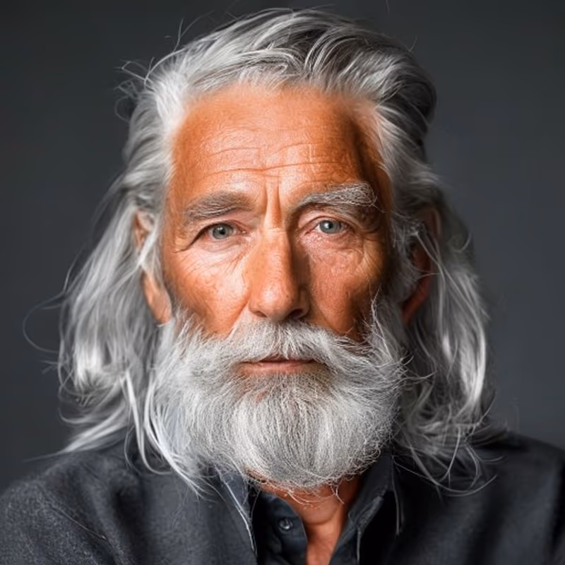 Silver Fox Side Part hairstyle for men 2026 — Older Men Haircuts variation, best for Fully silver hair, distinguished looks, modern barbering by Master Stylist Jessica Hamilton
