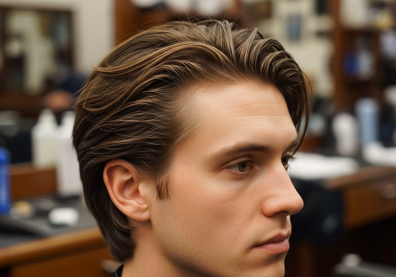 Bro Flow hairstyle for men 2026 — haircuts for oval faces variation, best for oval faces + straight or wavy hair, modern barbering by Master Stylist Jessica Hamilton