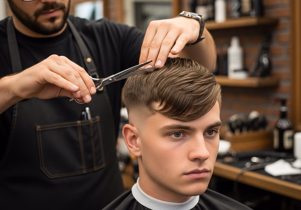 Comma Hair hairstyle for men 2026 — haircuts for oval faces variation, best for oval faces + straight hair, modern barbering by Master Stylist Jessica Hamilton