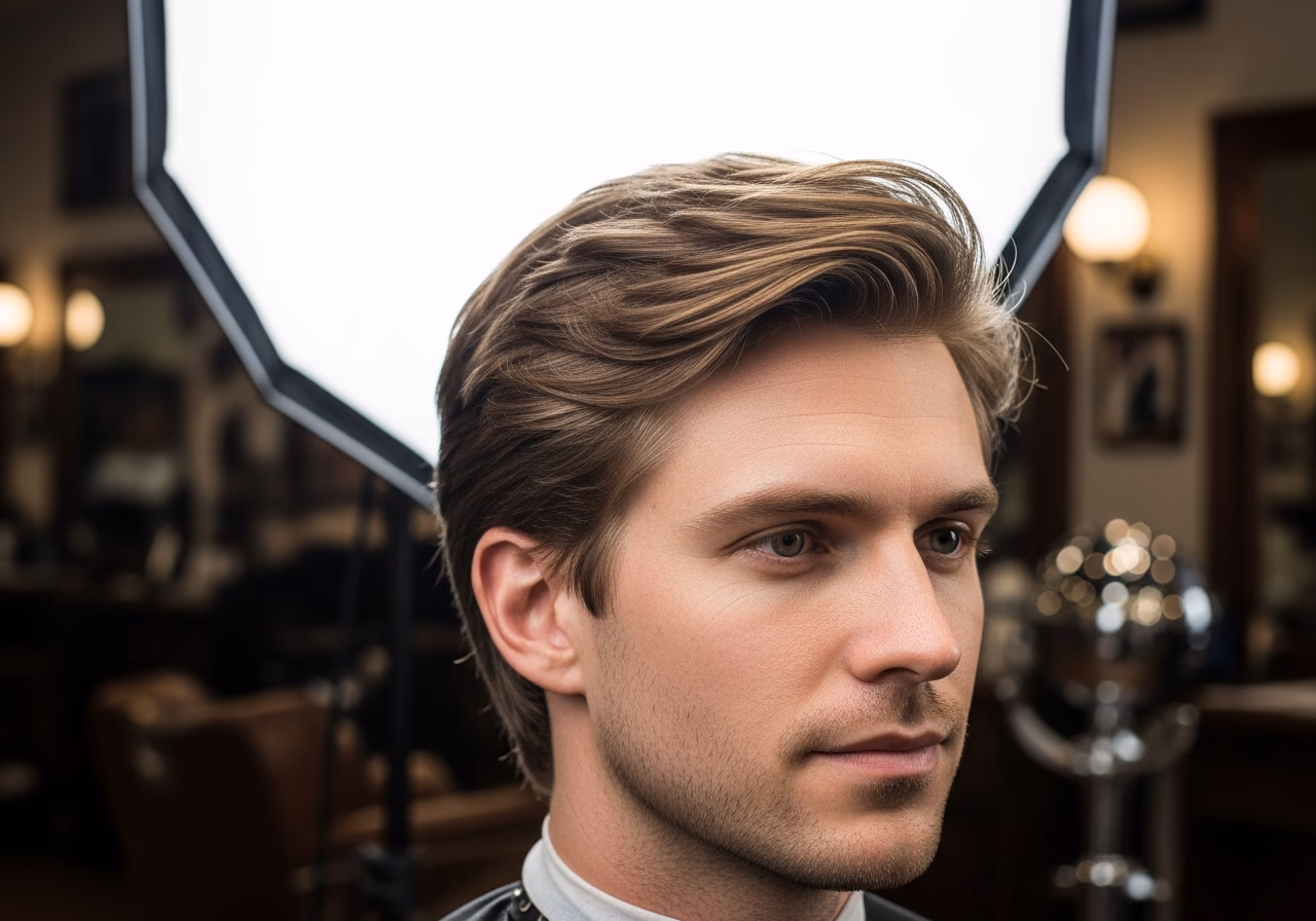 Feathered Layers hairstyle for men 2026 — haircuts for oval faces variation, best for oval faces + straight hair, modern barbering by Master Stylist Jessica Hamilton