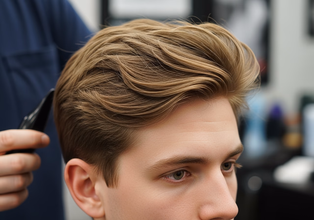 Fluffy Volume Cut hairstyle for men 2026 — haircuts for oval faces variation, best for oval faces + fine or thin hair, modern barbering by Master Stylist Jessica Hamilton