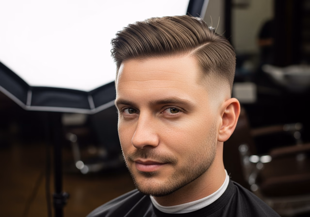 Hybrid Undercut-Fade hairstyle for men 2026 — haircuts for oval faces variation, best for oval faces + thick hair, modern barbering by Master Stylist Jessica Hamilton