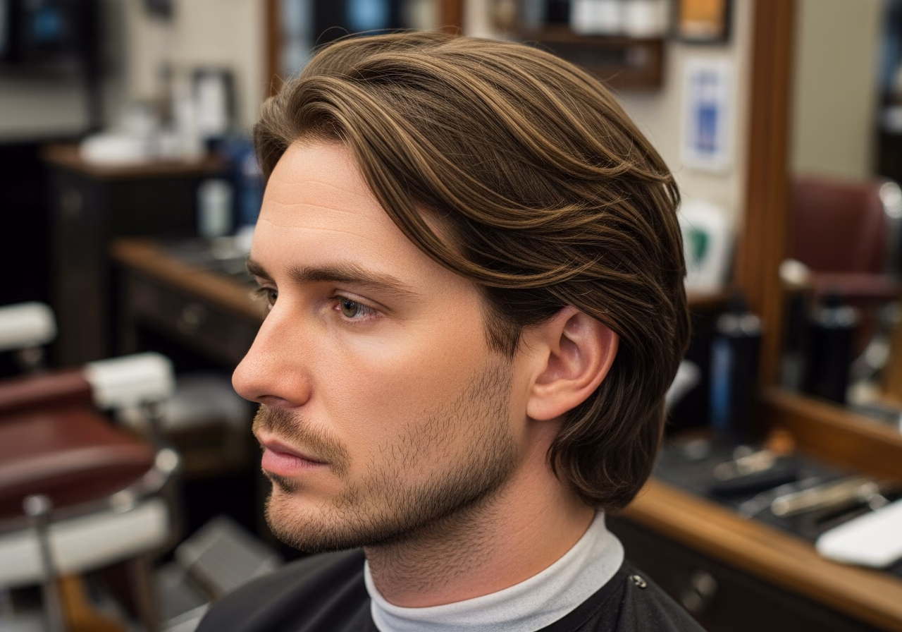 Layered Flow hairstyle for men 2026 — haircuts for oval faces variation, best for oval faces + wavy hair, modern barbering by Master Stylist Jessica Hamilton