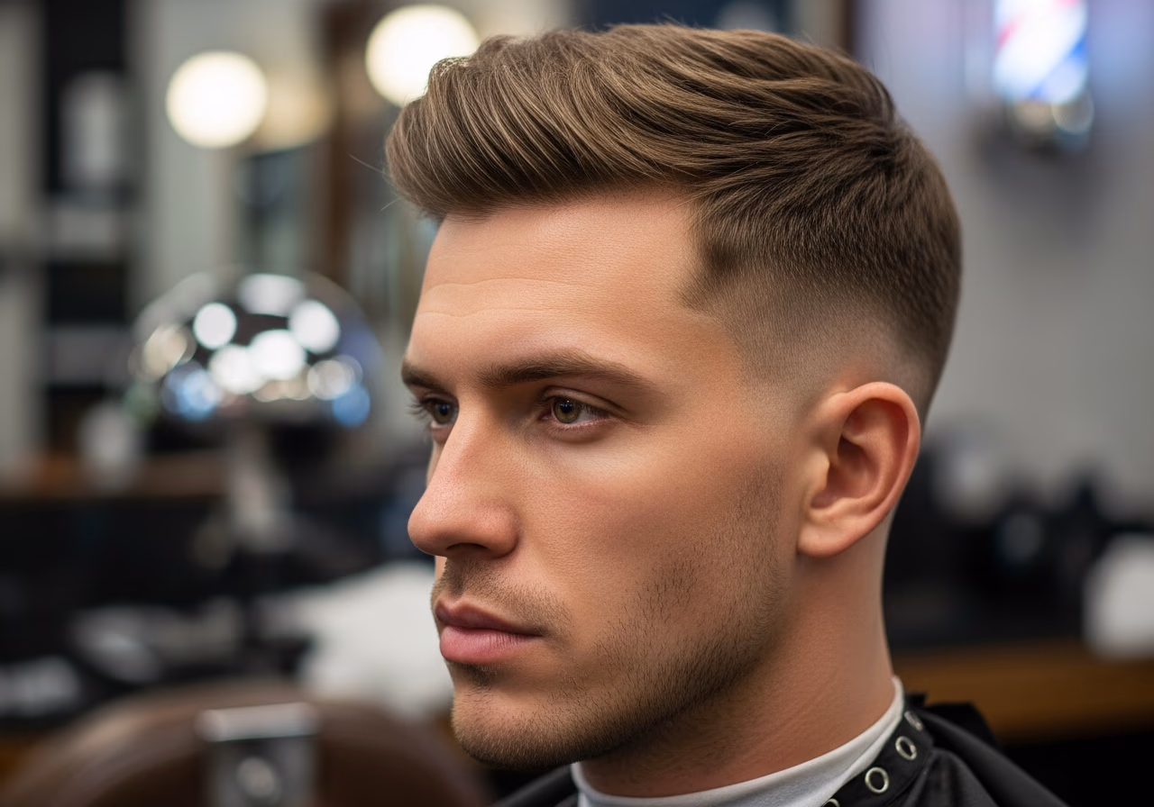 Modern Crew with Texture hairstyle for men 2026 — haircuts for oval faces variation, best for oval faces + straight hair, modern barbering by Master Stylist Jessica Hamilton