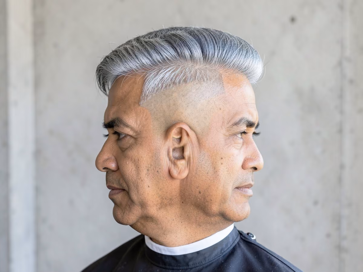 Man with a peaky blinders skin fade