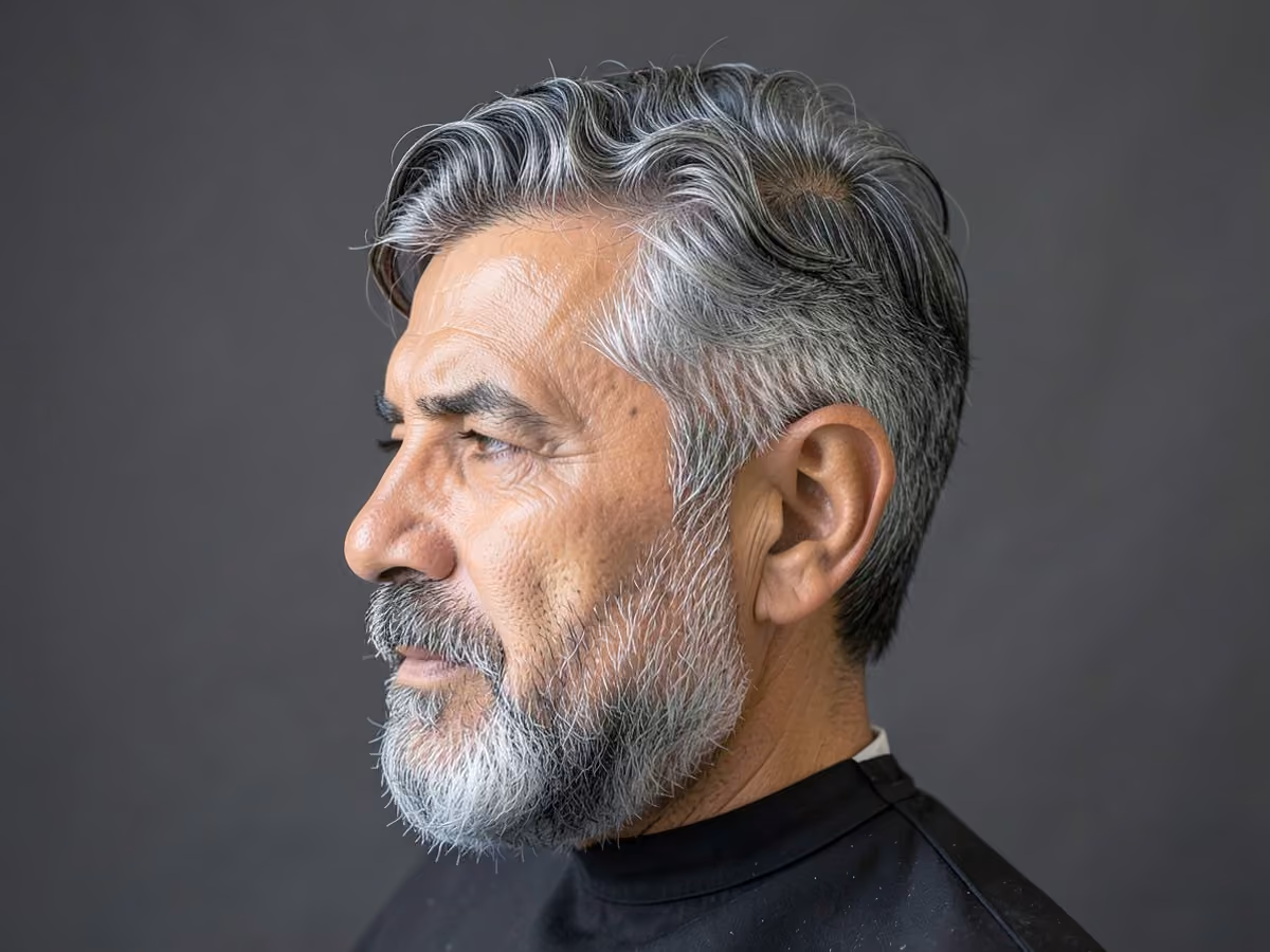 Man with a beach wave perm haircut