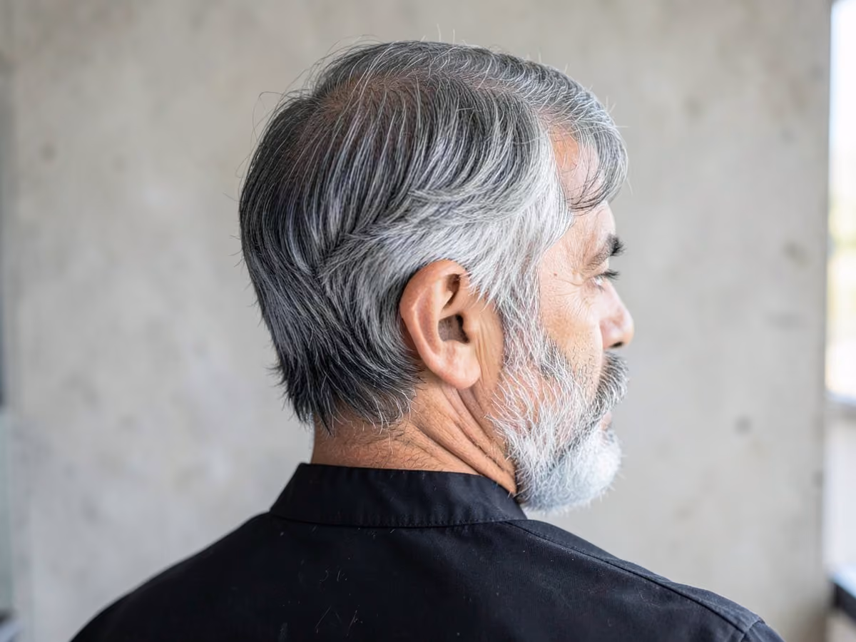 Man with a perm for older men haircut