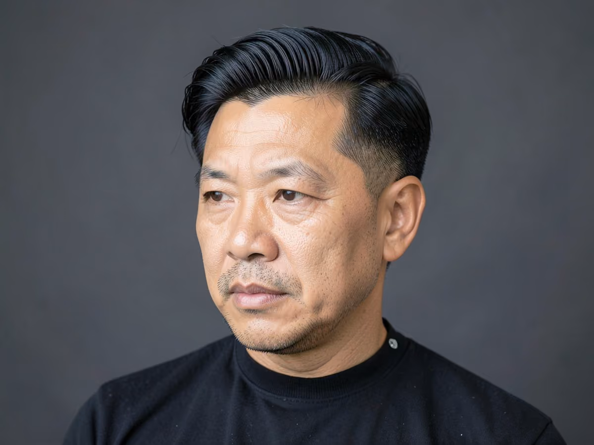 Man with a perm for thick hair