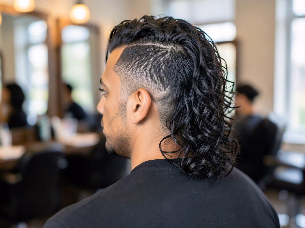 Man with a perm mullet