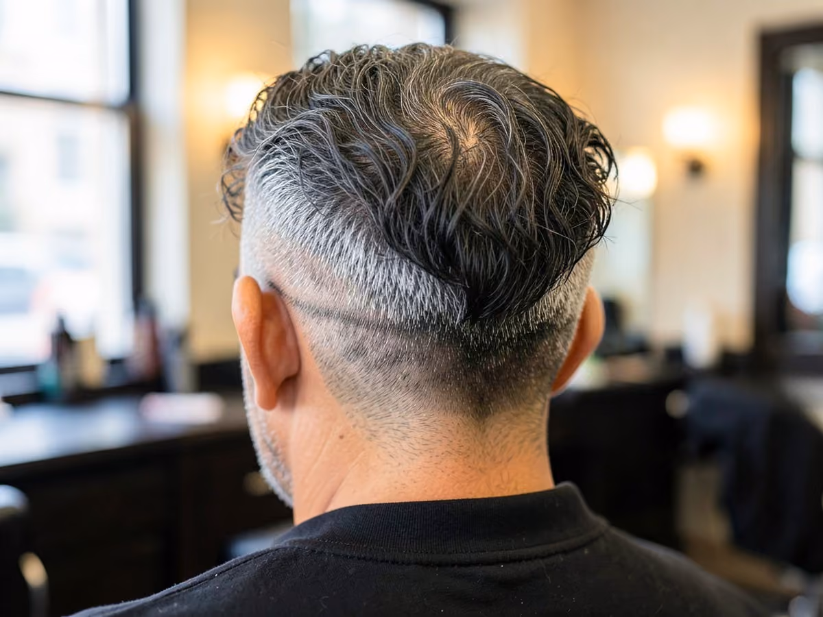 Man with an undercut perm