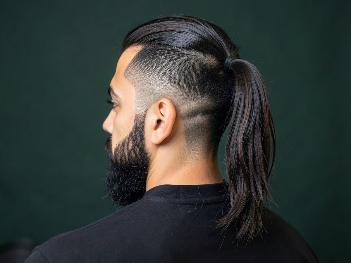 Man with a mullet ponytail