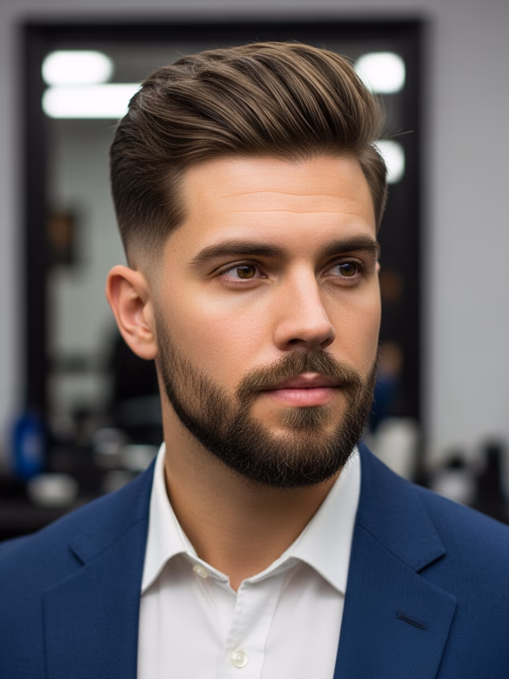 Textured Office Haircut hairstyle for men 2026 — professional office haircut variation, best for round faces seeking elongation, modern barbering by Master Stylist Jessica Hamilton