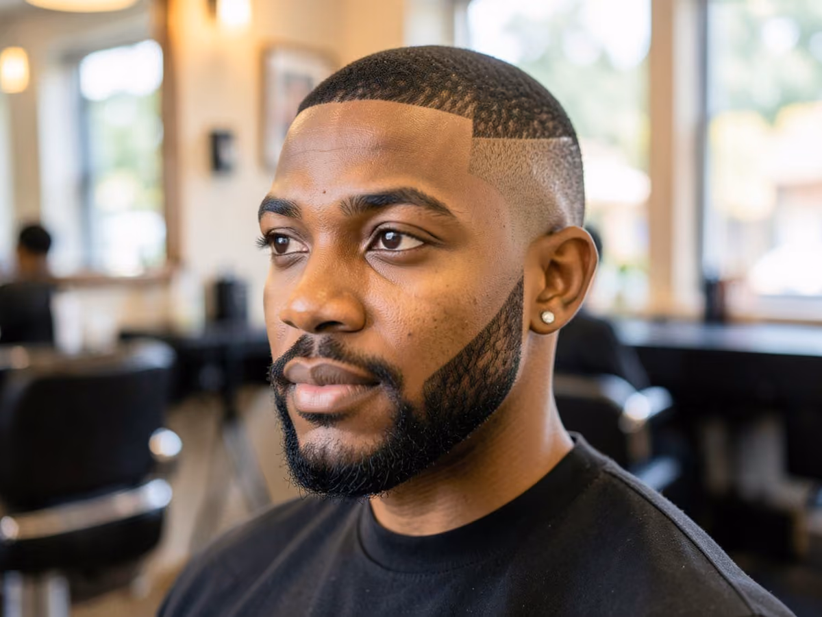 Man with a prom fade with short beard