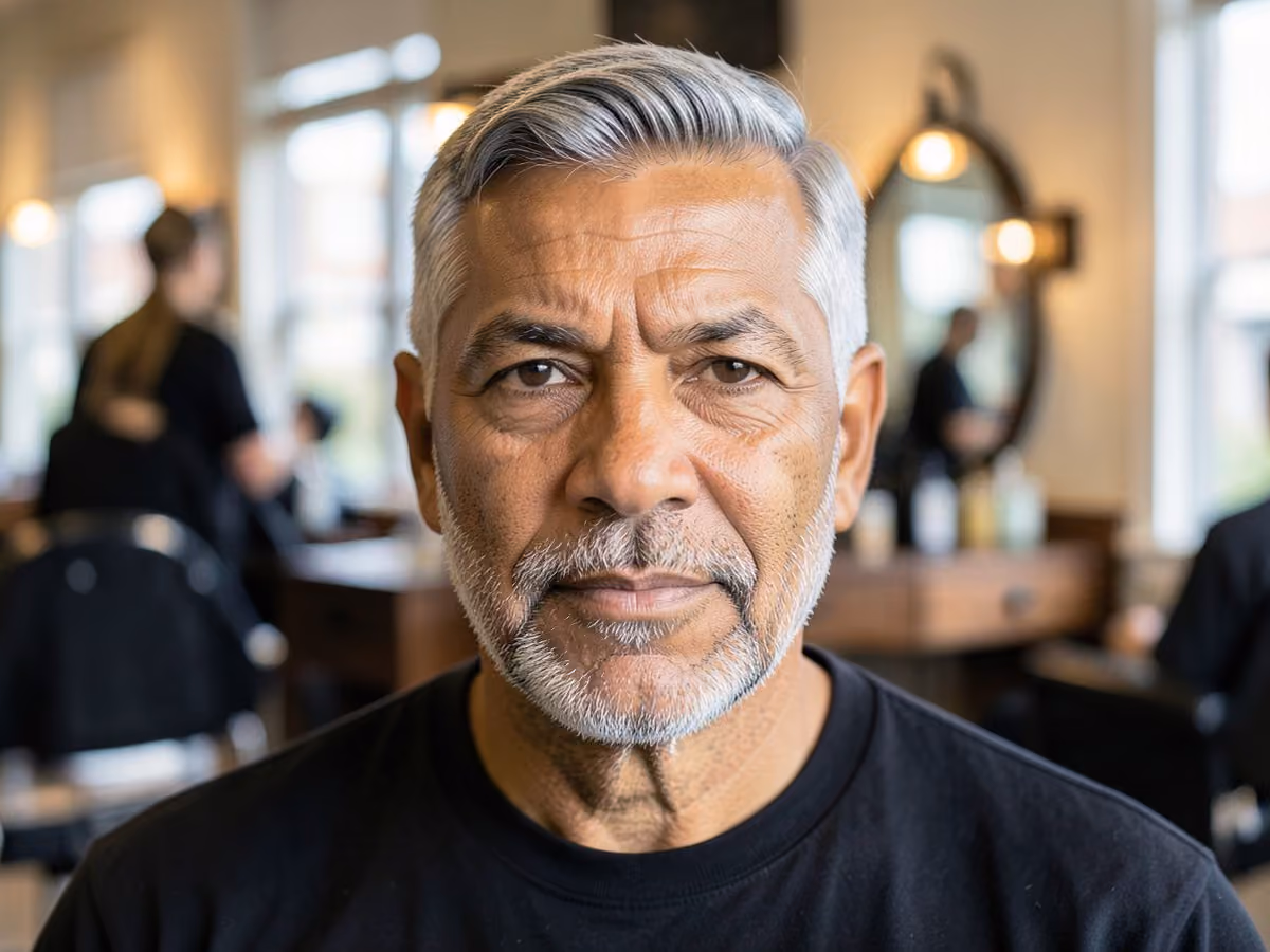 Man with a prom ivy league haircut