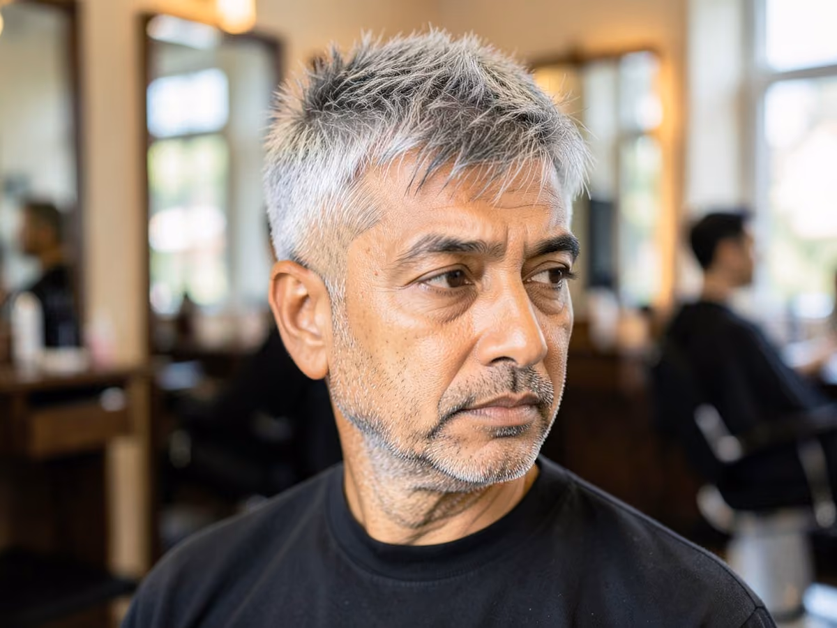 Man with a prom textured crop haircut