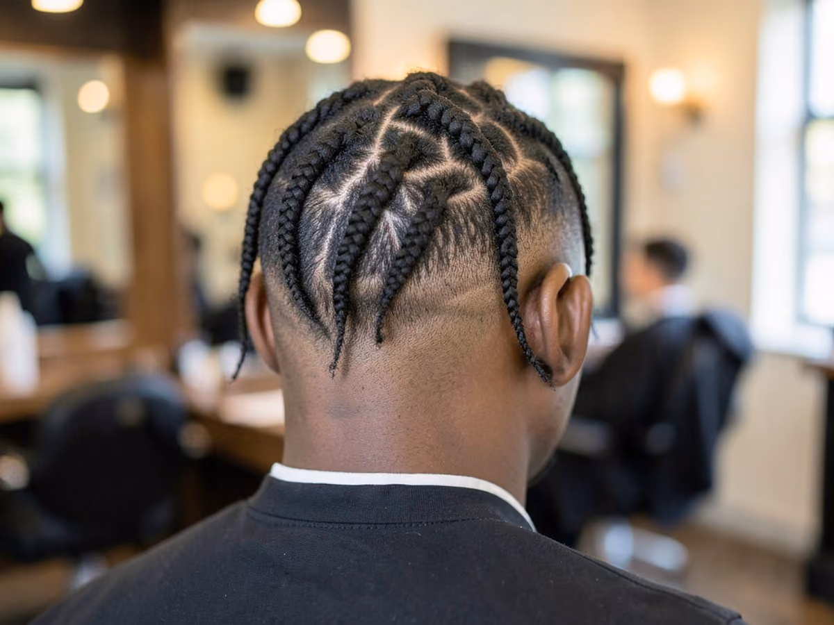 Man with a prom twists with taper haircut