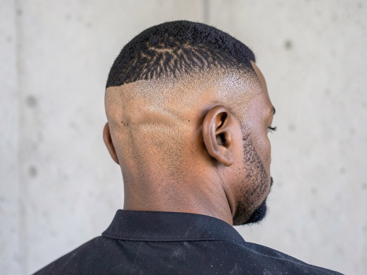 Man with a high and tight razor fade