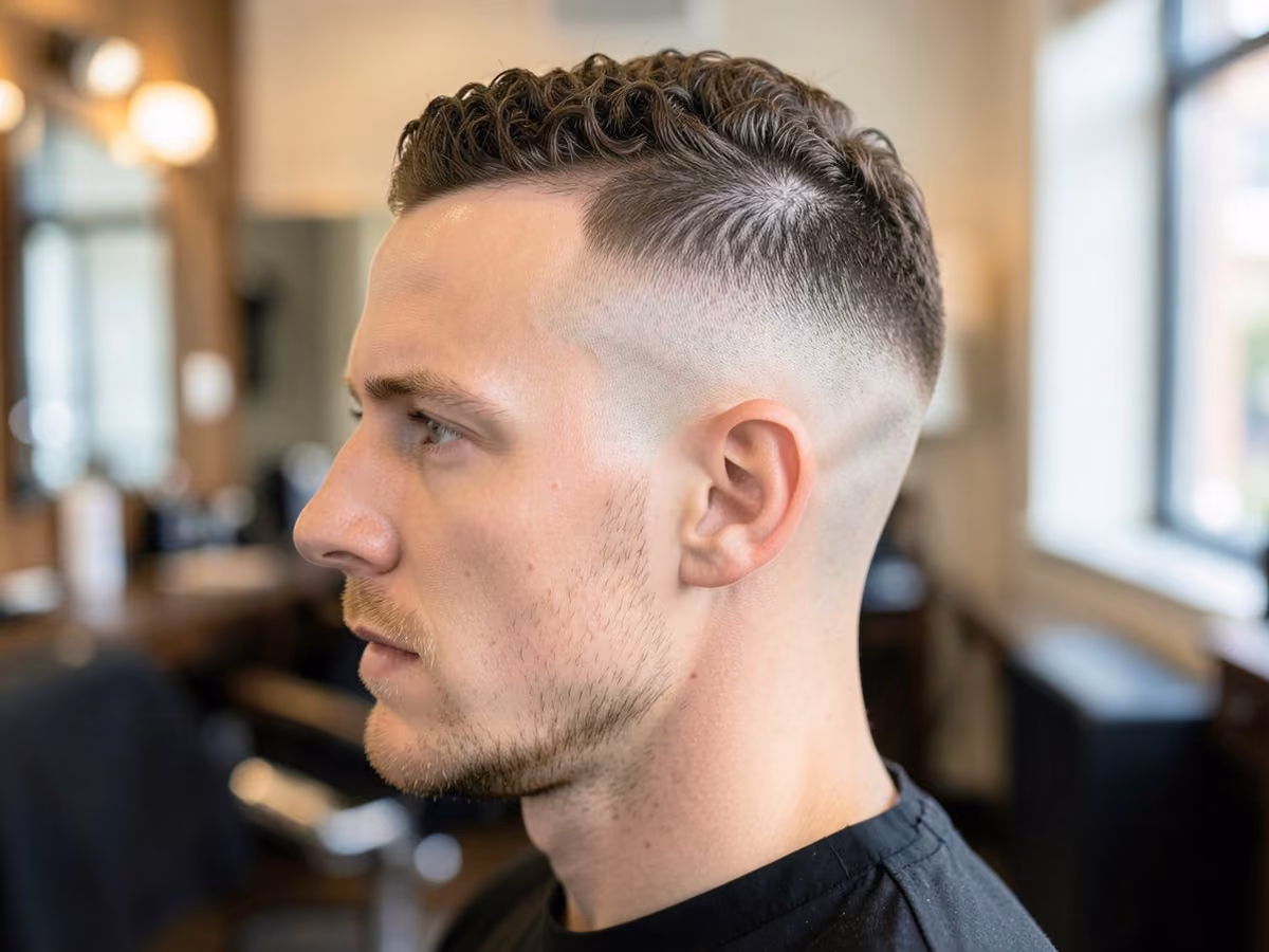 Man with a high razor fade