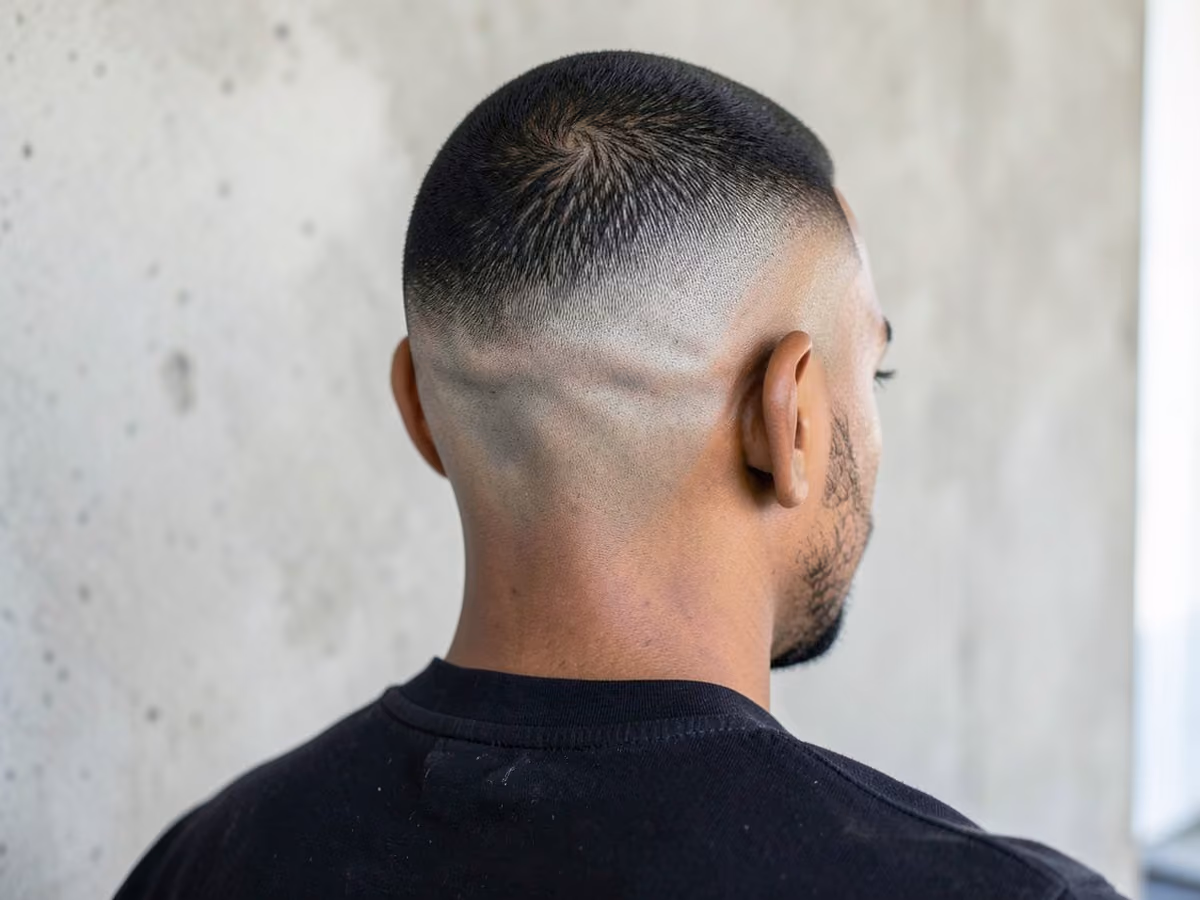 Man with a mid razor fade