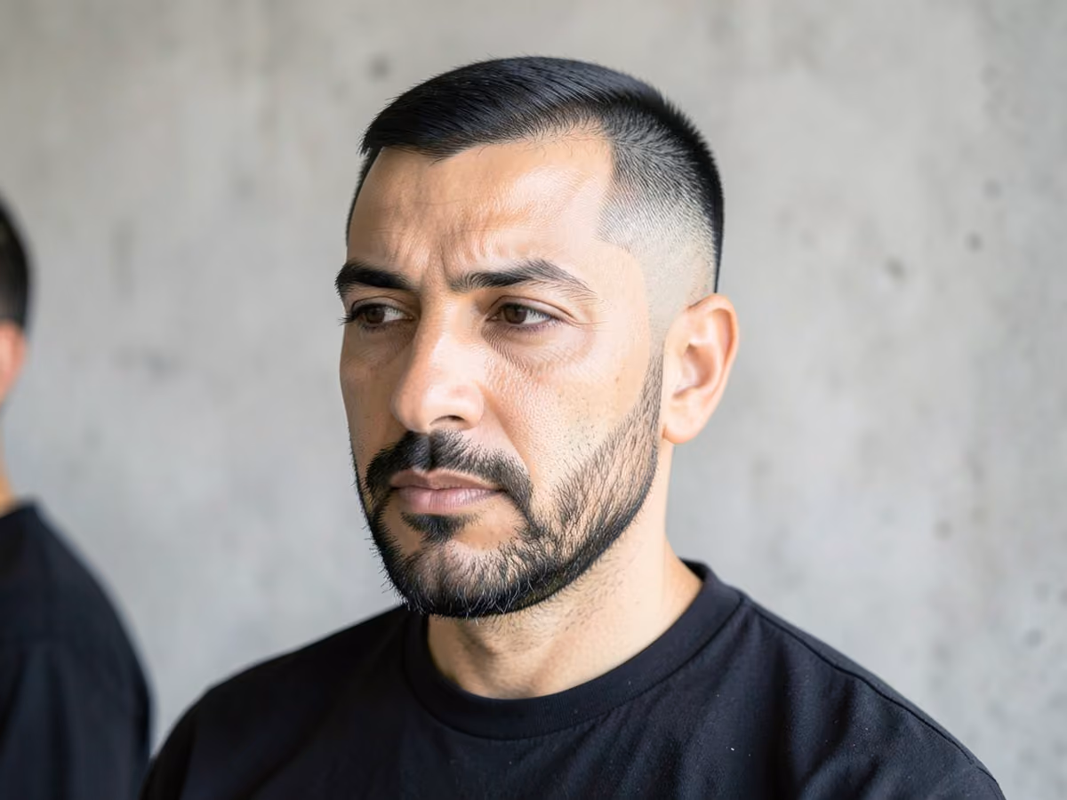 Man with a razor fade for straight hair