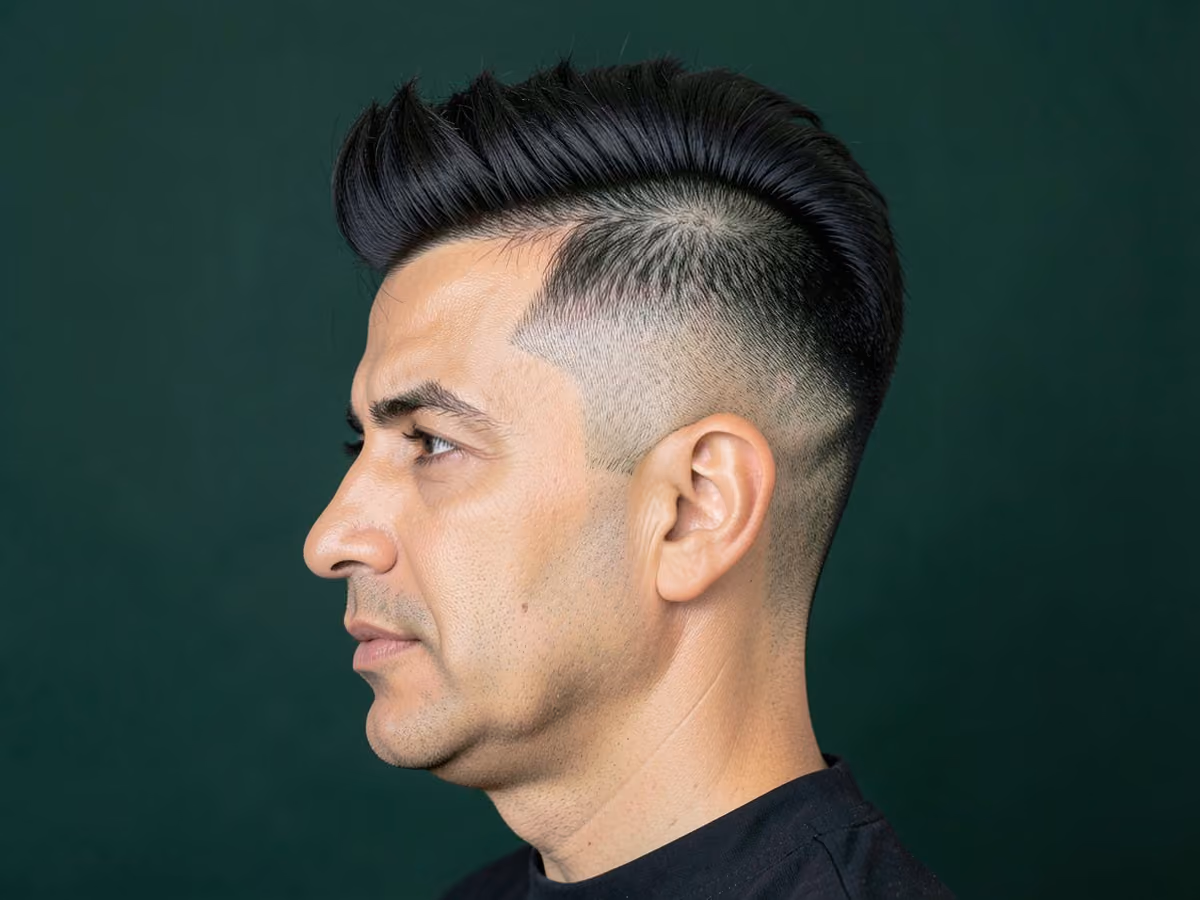 Man with a razor fade quiff
