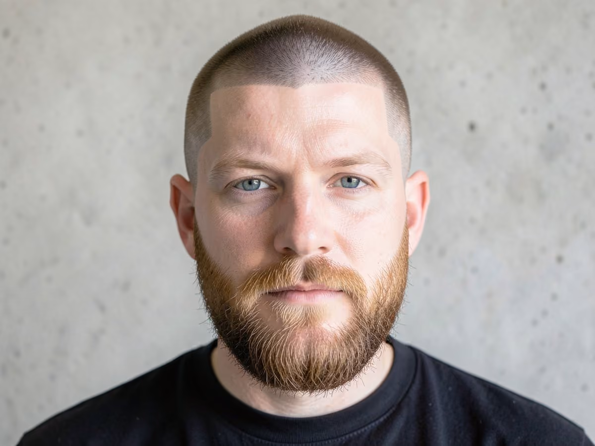 Man with a razor fade with natural hairline
