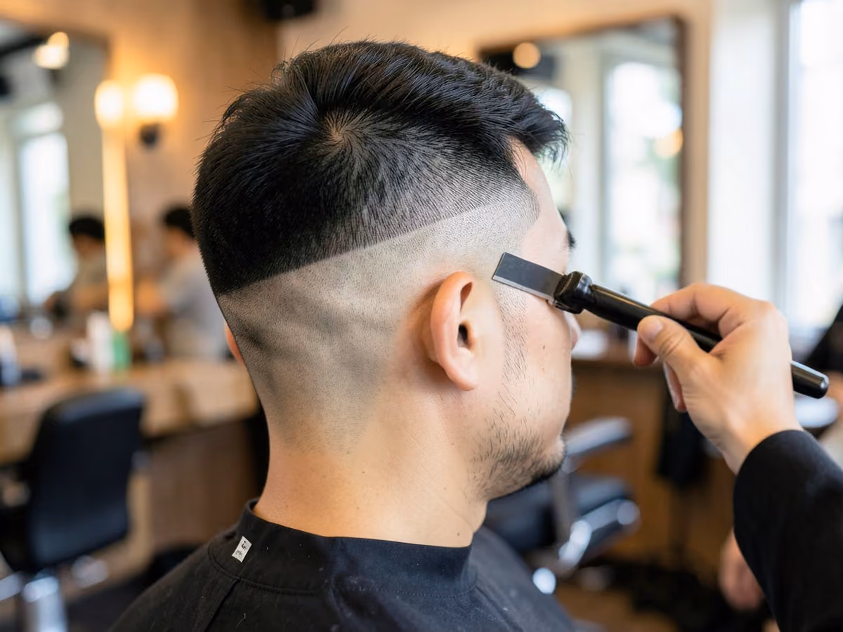 Man with a razor v fade