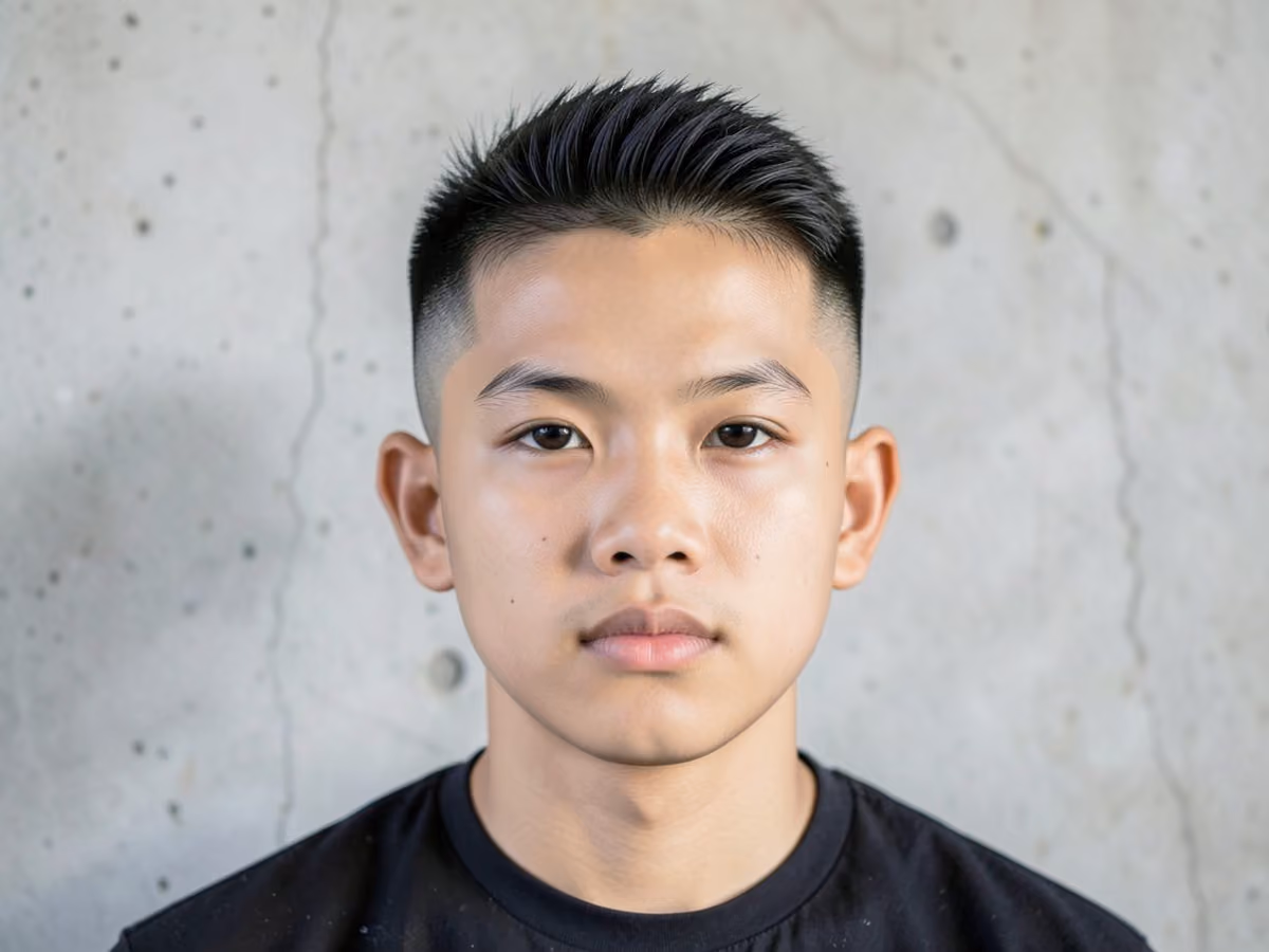 Man with a teen razor fade