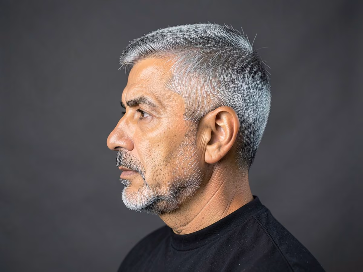 Man with a beatle haircut