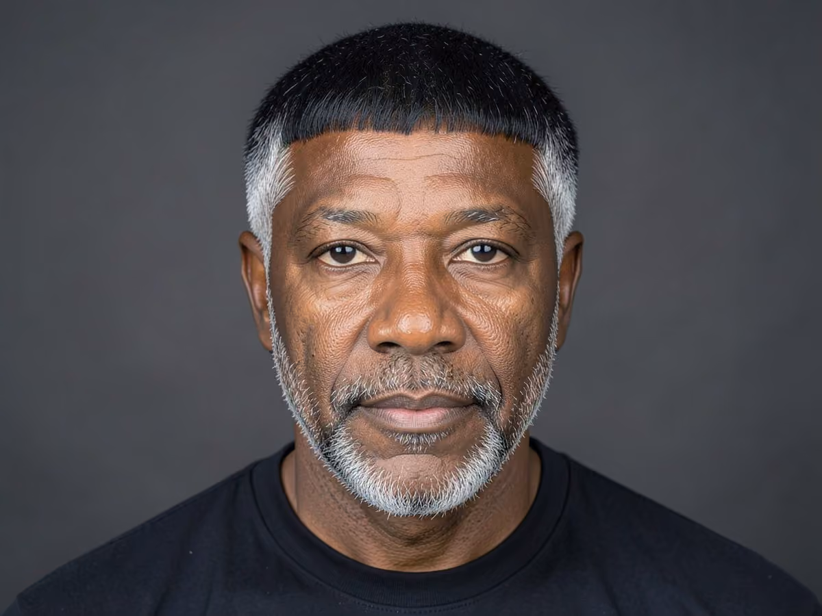 Man with a bruce lee haircut