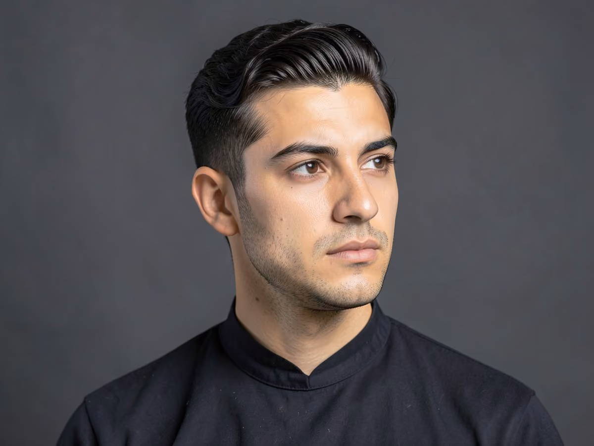 Man with a frank sinatra haircut