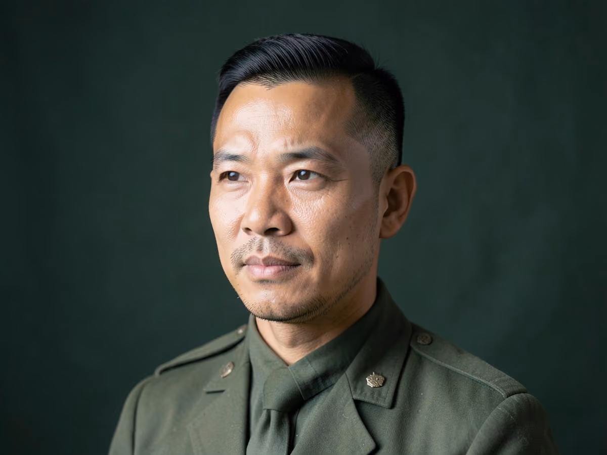 Man with a gi haircut