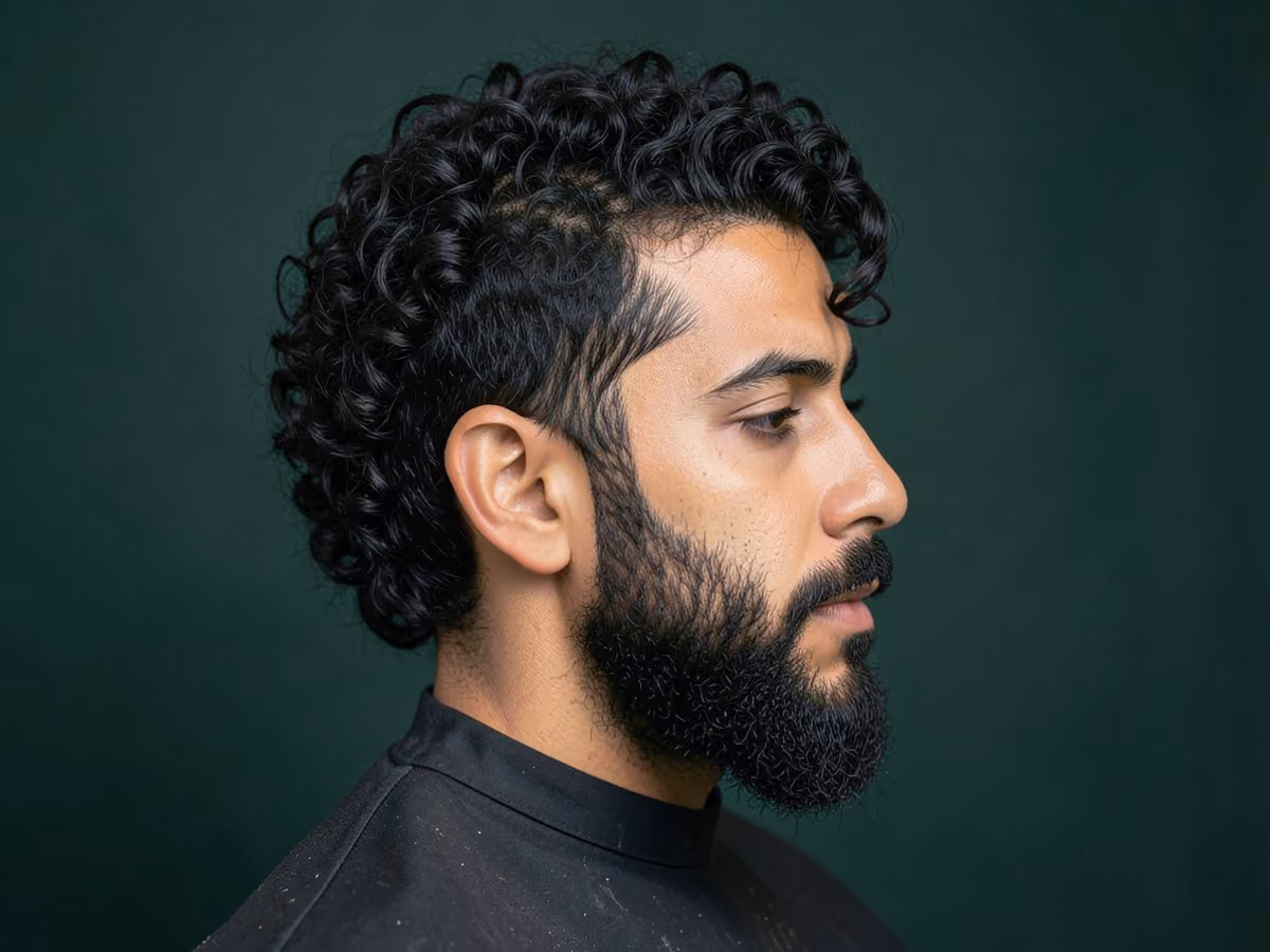 Man with a jheri curl haircut